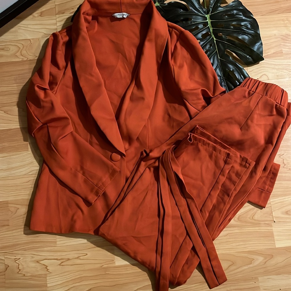 Orange blazer set
